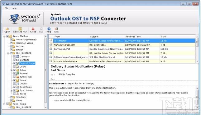 SysTools Outlook OST to NSF Converter下载,OST转NSF转换器